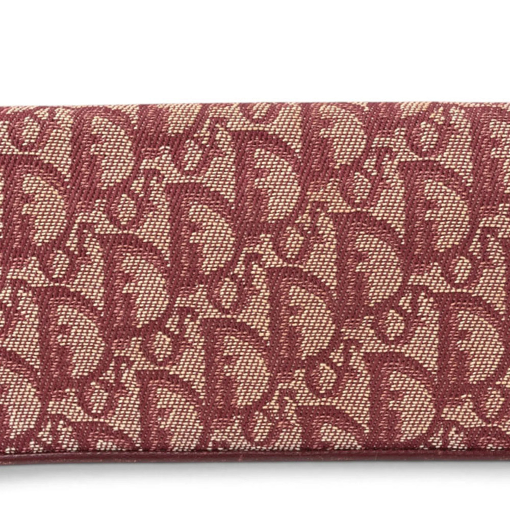 Christian Dior wallet, long Trotter pattern jacquard cherry old